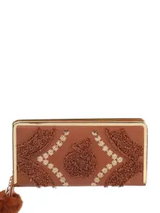 WALKWAY by Metro Women Floral Printed Embellished Two Fold Wallet