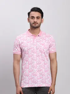 ColorPlus Floral Printed Polo Collar Short Sleeves T-shirt