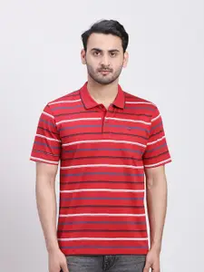 ColorPlus Striped Polo Collar Short Sleeves T-shirt