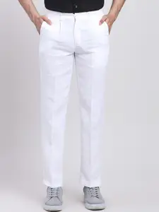 ColorPlus Men Regular Fit Mid-Rise Linen Regular Trousers