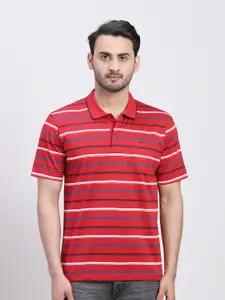 ColorPlus Striped Short Sleeves Polo Collar T-shirt
