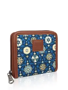 NFI essentials Women Floral Printed Canvas Zip Around Wallet