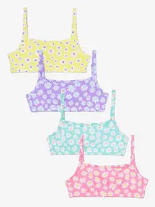 Charm n Cherish Pack Of 4 Printed Full Coverage Beginners Bra With All Day Comfort
