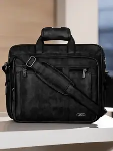 LOREM Unisex Textured Faux Leather Laptop Bag