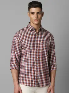 Louis Philippe Sport  Slim Fit Gingham Checks Cotton Casual Shirt