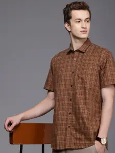 Louis Philippe Sport Pure Cotton Slim Fit Checked Casual Shirt