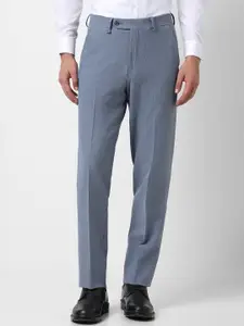 Van Heusen Men Textured Mid-Rise Formal Trousers