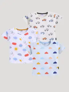 Nottie Planet Boys Pack Of 3 Printed Short Sleeves Cotton T-shirt