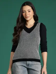 DressBerry Striped Sweater Vest