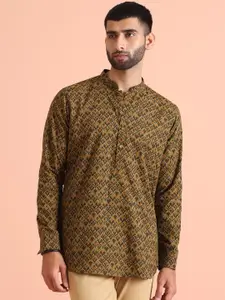 KISAH Ethnic Motifs Printed Mandarin Collar Short Kurta