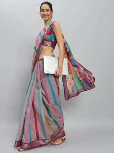 RACHNA Striped Printed Zari Saree