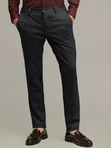 Snitch Men Smart Slim Fit Mid-Rise Chinos Trousers