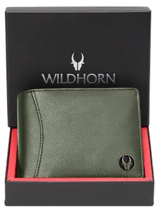 WildHorn Men Leather RFID Two Fold Wallet