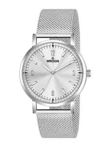 WROGN Men Textured Dial & Stainless Steel Straps Analogue Watch HOBWRG0461
