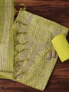 KALKI Fashion Ethnic Motifs Embroidered Unstitched Dress Material