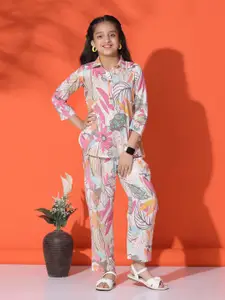 FASHION DREAM Girls Printed Top with Trousers