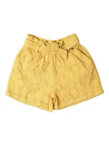 Allen Solly Junior Girls Self Design Pure Cotton Schiffli Shorts