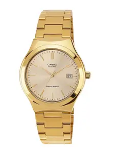 CASIO Men Patterned Dial & Stainless Steel Bracelet Style Straps Analogue Watch A2299