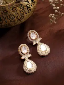 Priyaasi Brass Gold-Plated Contemporary Drop Earrings