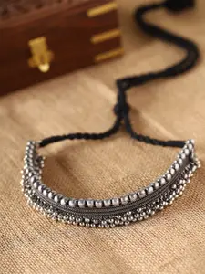 Priyaasi Silver-Plated Oxidised Choker Necklace