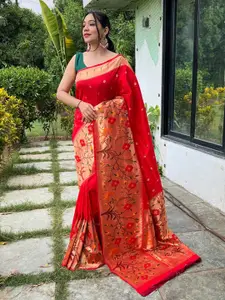 SGF11 Floral Woven Design Zari Banarasi Saree