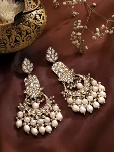 Priyaasi Brass Gold-Plated Contemporary Drop Earrings