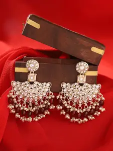 Priyaasi Gold-Plated Classic Kundan Chandbalis Earrings