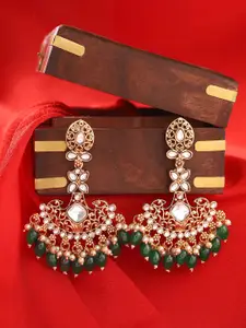 Priyaasi Gold Plated Kundan Contemporary Chandbalis