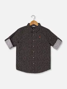 Allen Solly Junior Boys Slim Fit Opaque Printed Casual Shirt