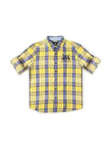 Allen Solly Junior Boys Slim Fit Tartan Checks Opaque Checked Casual Shirt