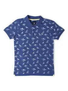 Allen Solly Junior Boys Conversational Printed Polo Collar Short Sleeves T-shirt