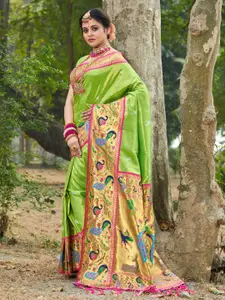 Ishin Floral Woven Design Zari Paithani Saree