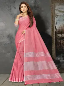 Ishin Pink Woven Design Zari Saree