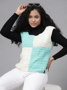 Velvery Colourblocked Acrylic Sweater Vest