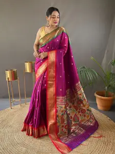 SGF11 Woven Design Pure Zari Heavy Work Paithani Kanjeevaram Silk Saree