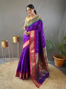 SGF11 Woven Design Pure Zari Heavy Work Paithani Kanjeevaram Silk Saree