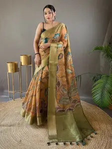 SGF11 Floral Zari Silk Cotton Heavy Work Banarasi Saree