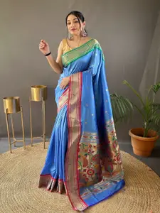 SGF11 Woven Design Pure Zari Heavy Work Paithani Kanjeevaram Silk Saree