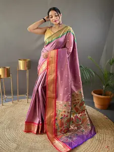 SGF11 Woven Design Pure Zari Heavy Work Paithani Kanjeevaram Silk Saree