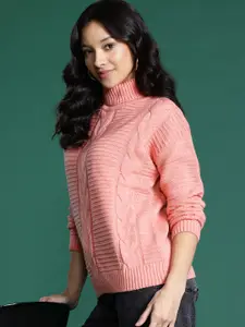 DressBerry Cable Knit Turtle Neck Pullover