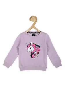 Allen Solly Junior Girls Unicorn Printed Pullover Sweatshirt
