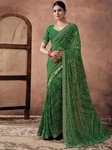 KALINI Bandhani Gotta Patti Pure Georgette Bandhani Saree