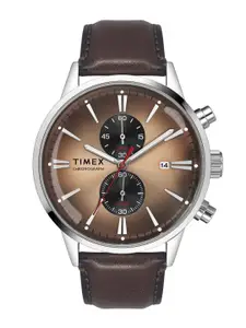 Timex Men Brass Dial & Leather Straps Analogue Watch TWEG19930