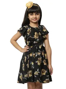 BAESD Infant Girls Floral Print Crepe Fit & Flare Dress