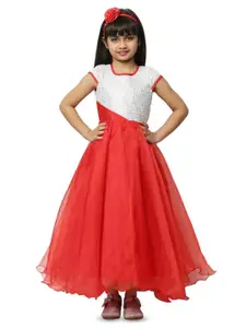 BAESD Girls Embellished Satin Tie Up Maxi Dress