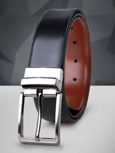 The Roadster Lifestyle Co. Black Men Leather Reversible Formal Belt