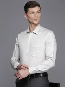 Louis Philippe Pure Cotton Slim Fit Opaque Printed Formal Shirt