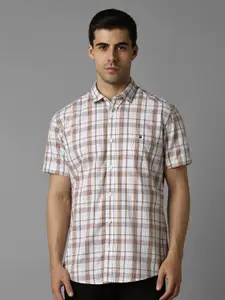 Louis Philippe Jeans Slim Fit Gingham Checked Pure Cotton Casual Shirt