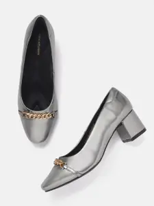 Van Heusen Block Heel Pumps With Chain Detail