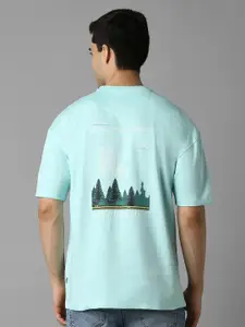 Louis Philippe Jeans Graphic Printed Pure Cotton Slim Fit T-shirt